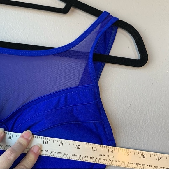 Longitude‎ blue mesh bodice one piece swimsuit. Size S - Picture 8 of 11